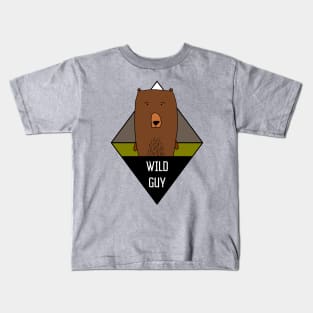 Wild Guy Bear Illustration Kids T-Shirt